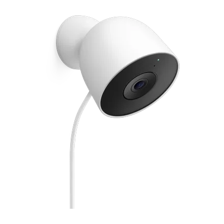 Google Nest Cam outdoor wired camera in white, for Westfield, IN homes