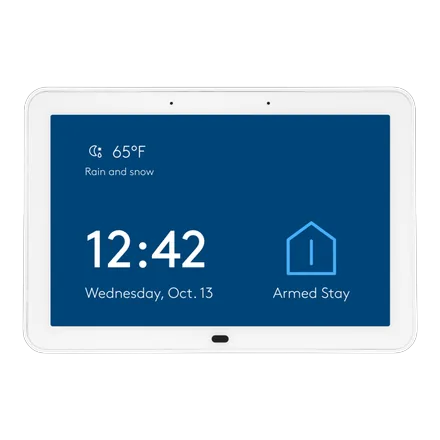 ADT+ Touchscreen showing the time and Armed Stay status, for Westfield, IN homes
